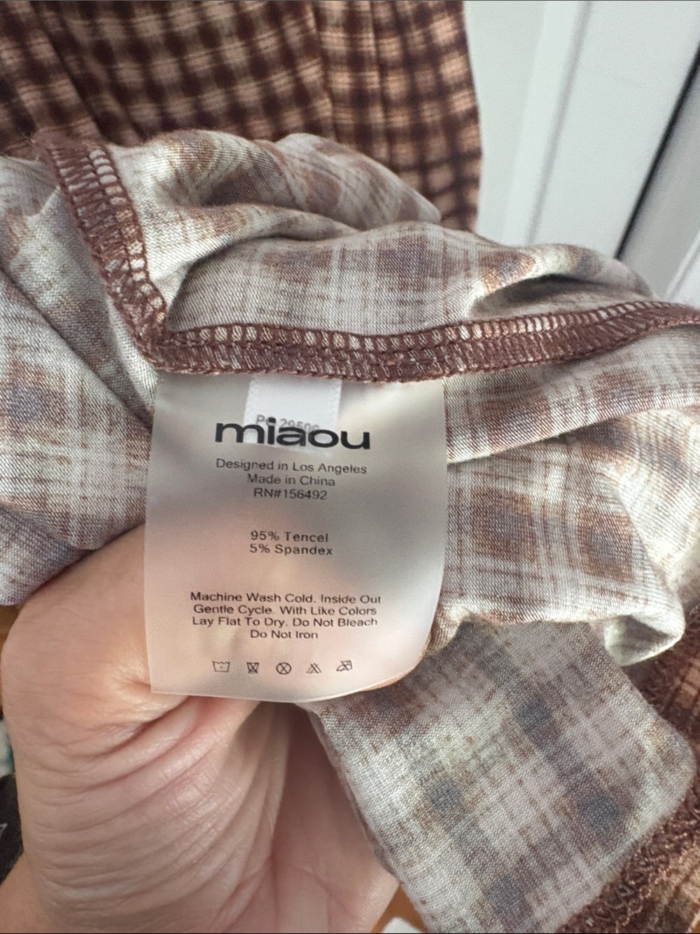 Miaou - Selena Sleeveless Brown Plaid Maxi Dress - xs - Picture 7 of 9